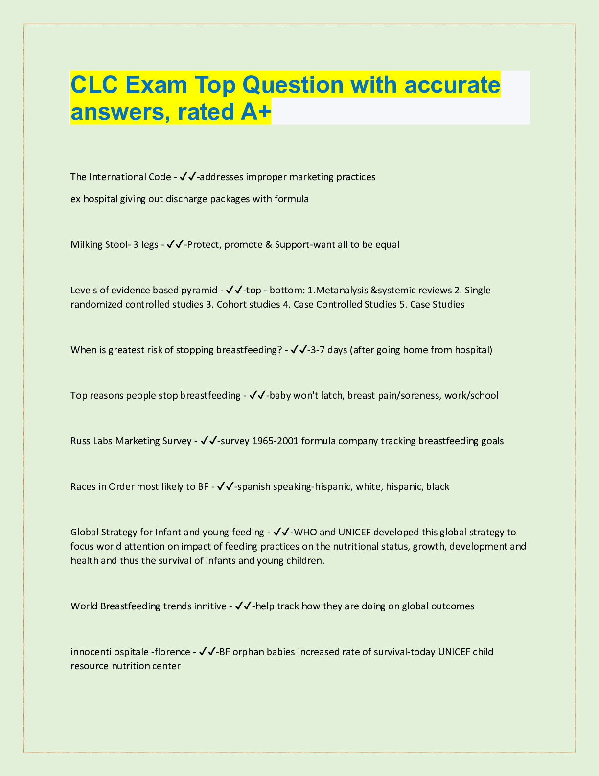 Preview image for CLC Exam Top Question with accurate answers, rated A+ The International Code -